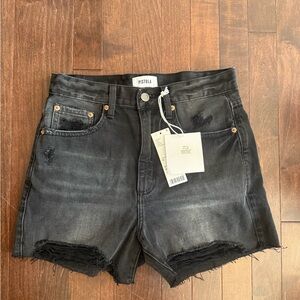 Pistola Women's Black Denim Shorts Maeve Super High Rise Cut Off